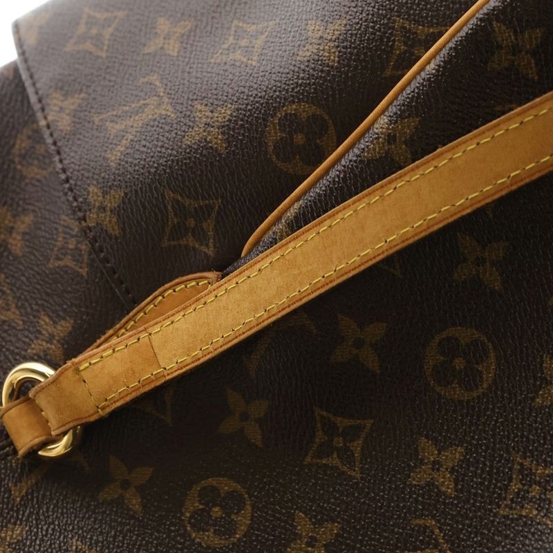 Louis Vuitton Monogram Totally MM Tote Brown Leather Gold