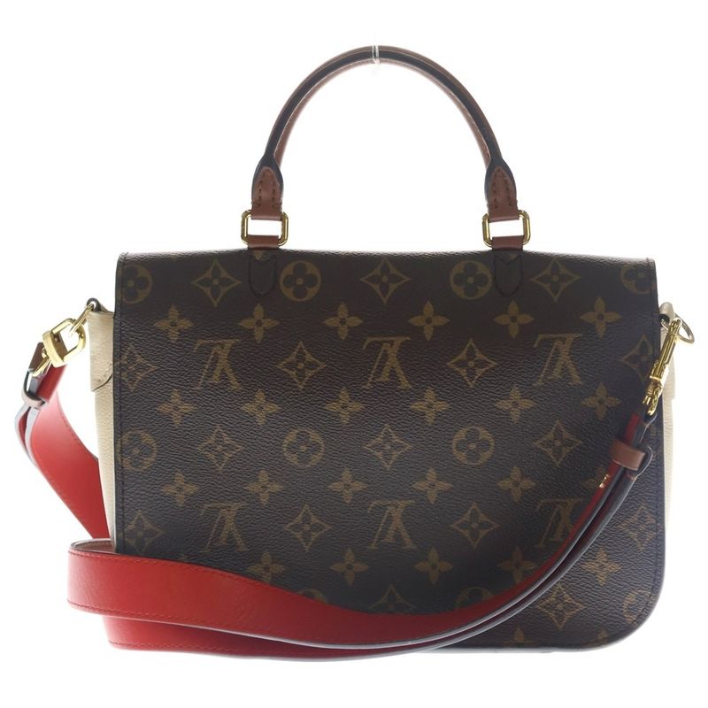 Louis Vuitton Monogram PM Cles Shoulder Bag 2-Way Brown Ivory Red Leather Gold