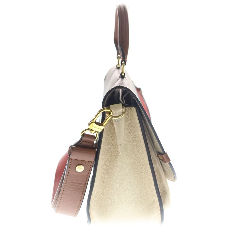 Louis Vuitton Monogram PM Cles Shoulder Bag 2-Way Brown Ivory Red Leather Gold