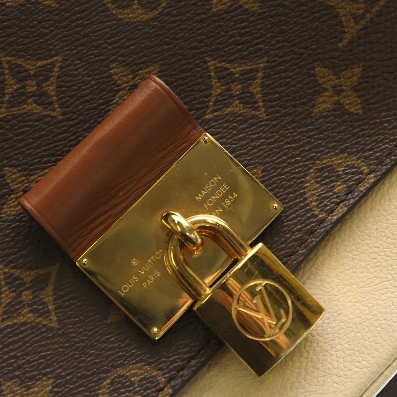 Louis Vuitton Monogram PM Cles Shoulder Bag 2-Way Brown Ivory Red Leather Gold