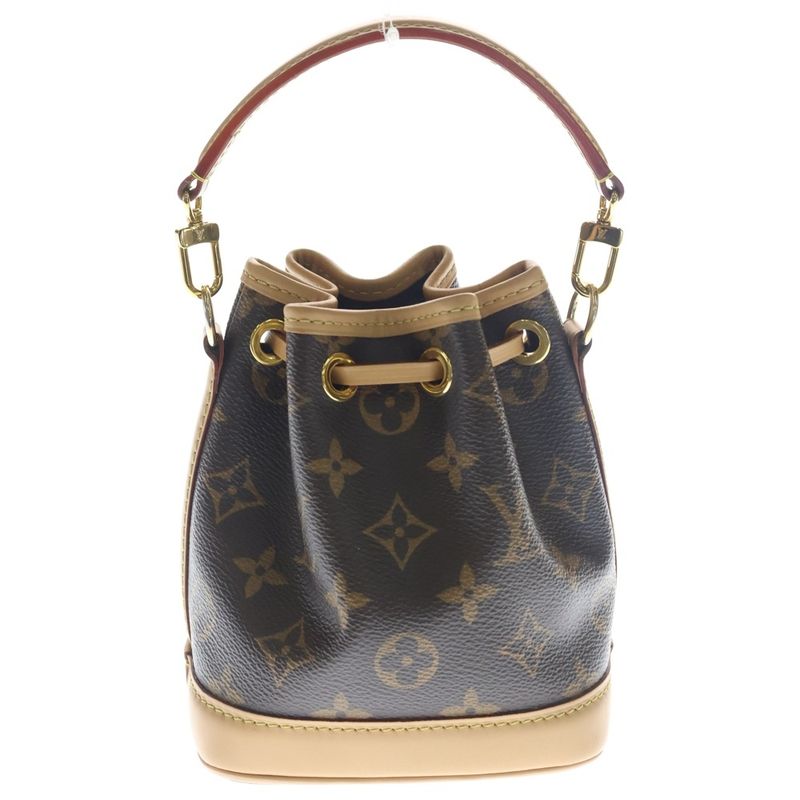Louis Vuitton Monogram Nano Noe Leather 2-Way Shoulder Bag Gold Brown