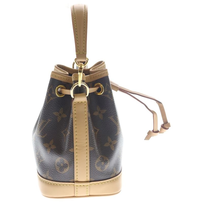 Louis Vuitton Monogram Nano Noe Leather 2-Way Shoulder Bag Gold Brown