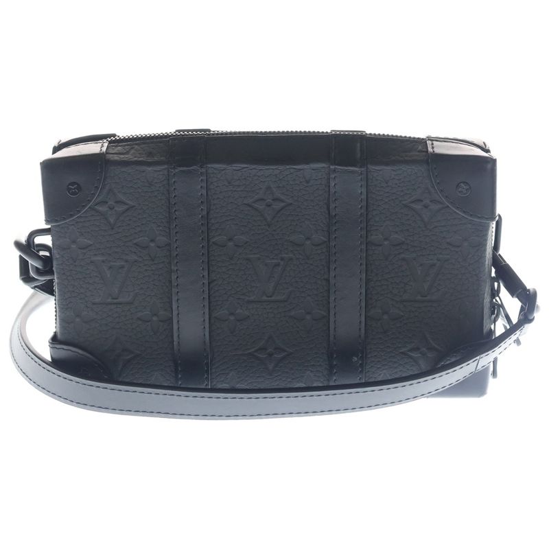 Louis Vuitton Taurillon Monogram Soft Trunk Wallet Mini Shoulder Bag Black