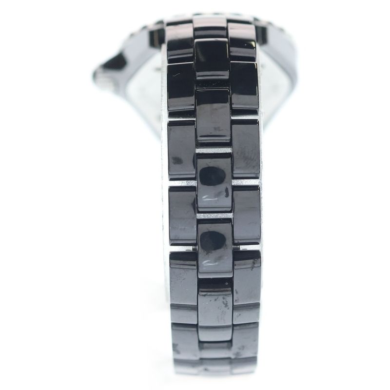 Chanel Intense Black Dial Quartz Watch Wristwatch Silver