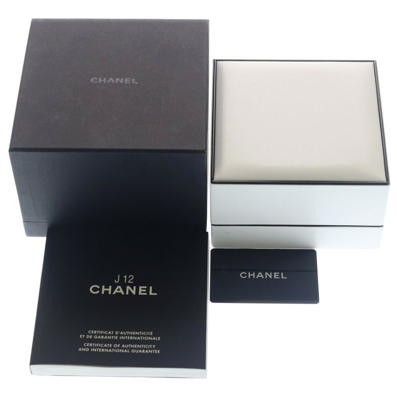 Chanel Intense Black Dial Quartz Watch Wristwatch Silver