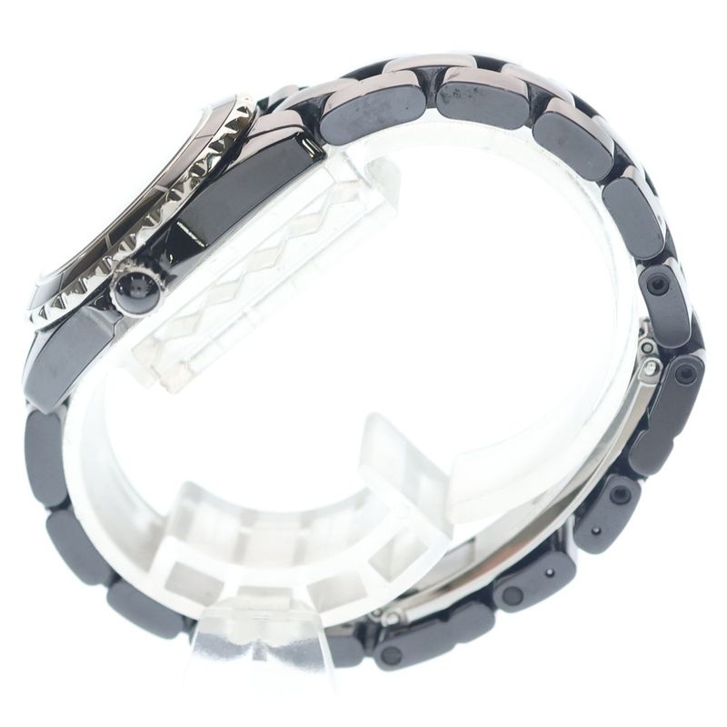 Chanel Intense Black Dial Quartz Watch Wristwatch Silver