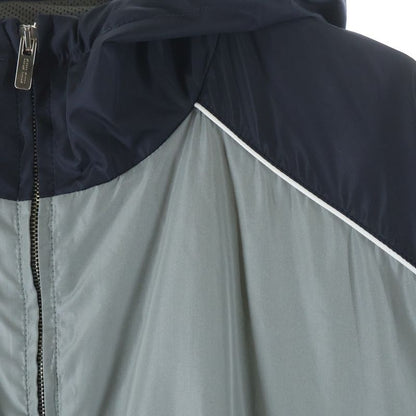 Miu Miu Technical Nylon Zip Up Jacket Gray Black