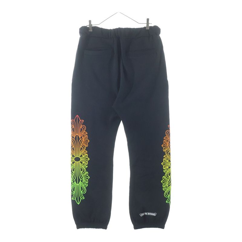 Chrome Hearts Grad Circle Logo Sweatpants Floral Cross Print Gradient Black