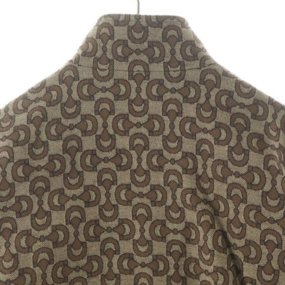 Gucci Horsebit Jacquard Wool Jacket Brown