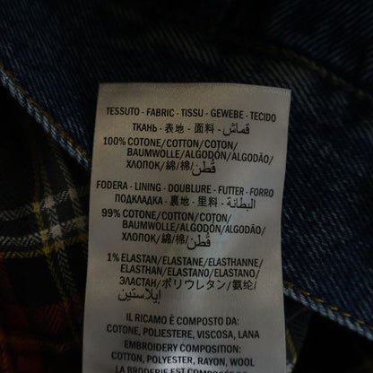 Gucci Gglogo Checkered Liner with Patch Oversize Denim Jacket Indigo