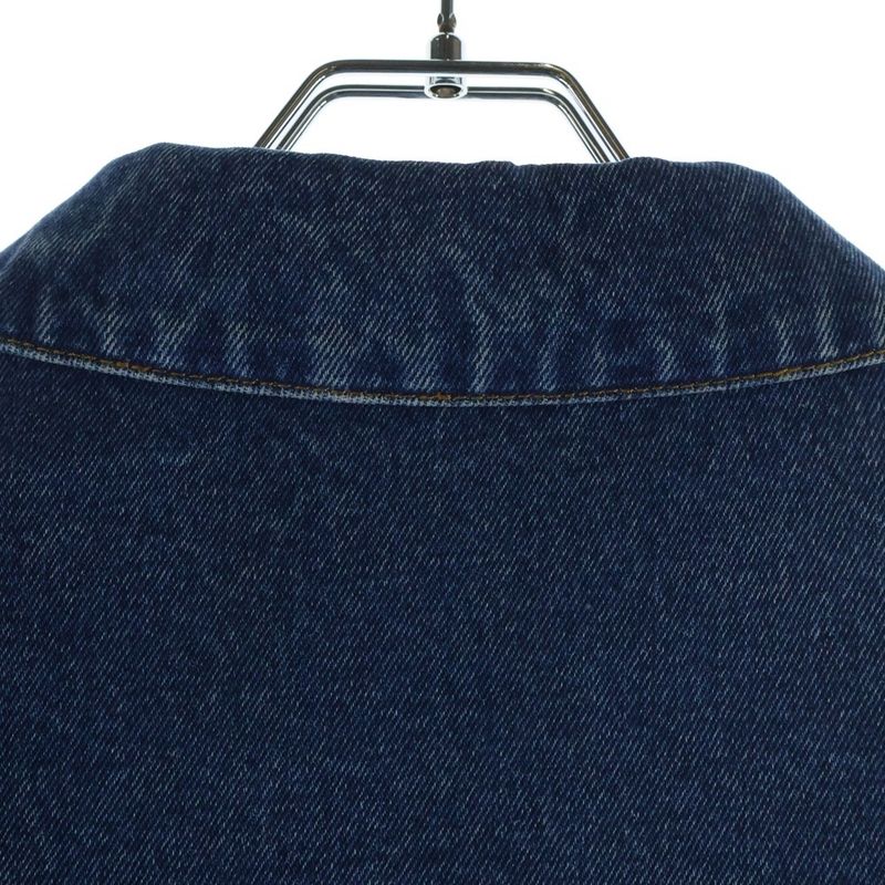 Gucci Gglogo Checkered Liner with Patch Oversize Denim Jacket Indigo