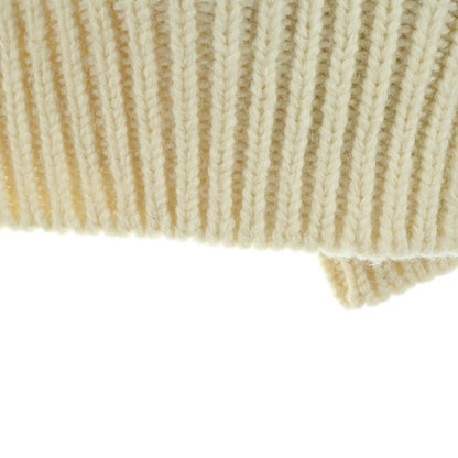 Celine Oversize Shetland Wool Crew Neck Long Sleeve Pullover Sweater Ivory Navy