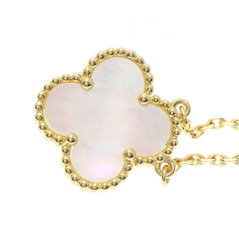 Van Cleef & Arpels Vintage Alhambra Mother of Pearl Necklace 18k Yellow Gold