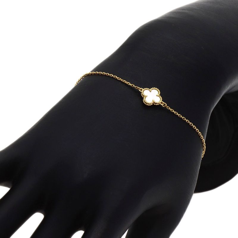 Van Cleef & Arpels Sweet Alhambra Mother of Pearl Bracelet 18k Yellow Gold