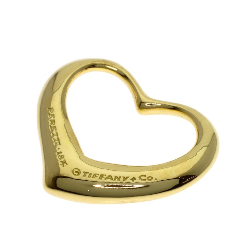 Tiffany & Co Open Heart Pendant Top 18k Yellow Gold