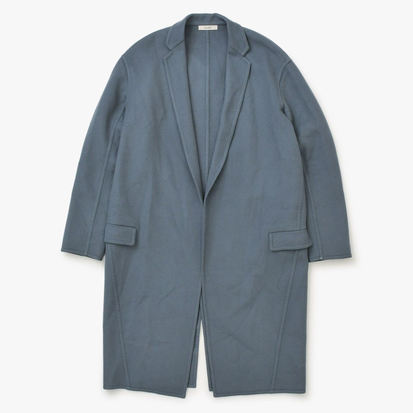 Celine Phoebe Philo Era Egg Crombie Coat Cashmere Gray 34