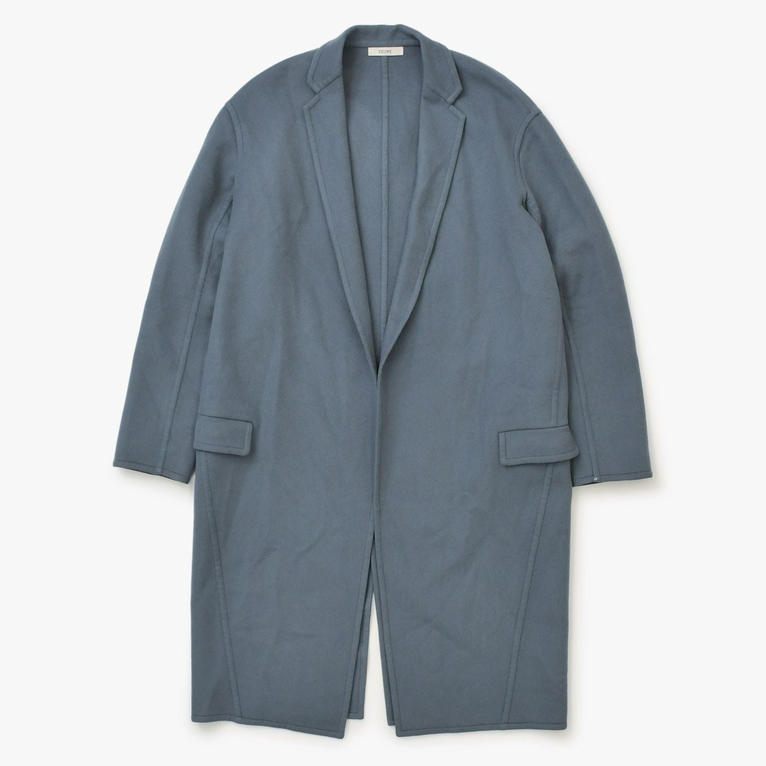 Celine Phoebe Philo Era Egg Crombie Coat Cashmere Gray 34