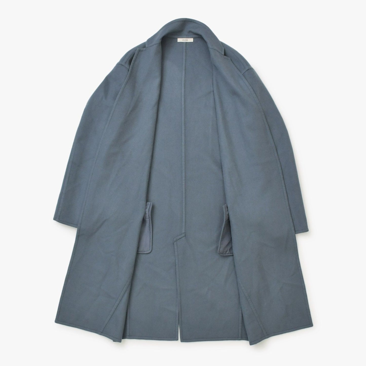 Celine Phoebe Philo Era Egg Crombie Coat Cashmere Gray 34 — view 3