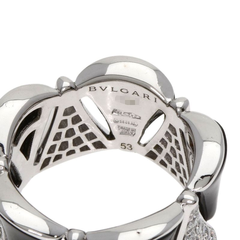 Bvlgari Diva Dream Diamond Onyx 53 Ring 18k White Gold