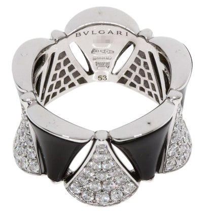 Bvlgari Diva Dream Diamond Onyx 53 Ring 18k White Gold
