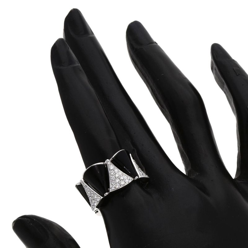 Bvlgari Diva Dream Diamond Onyx 53 Ring 18k White Gold