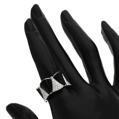 Bvlgari Diva Dream Diamond Onyx 53 Ring 18k White Gold