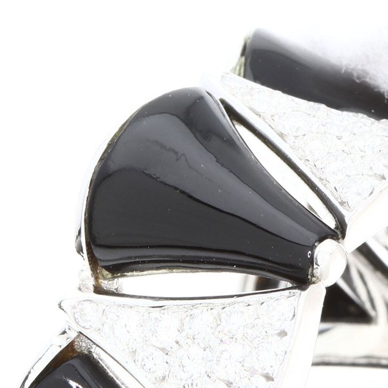 Bvlgari Diva Dream Diamond Onyx 53 Ring 18k White Gold