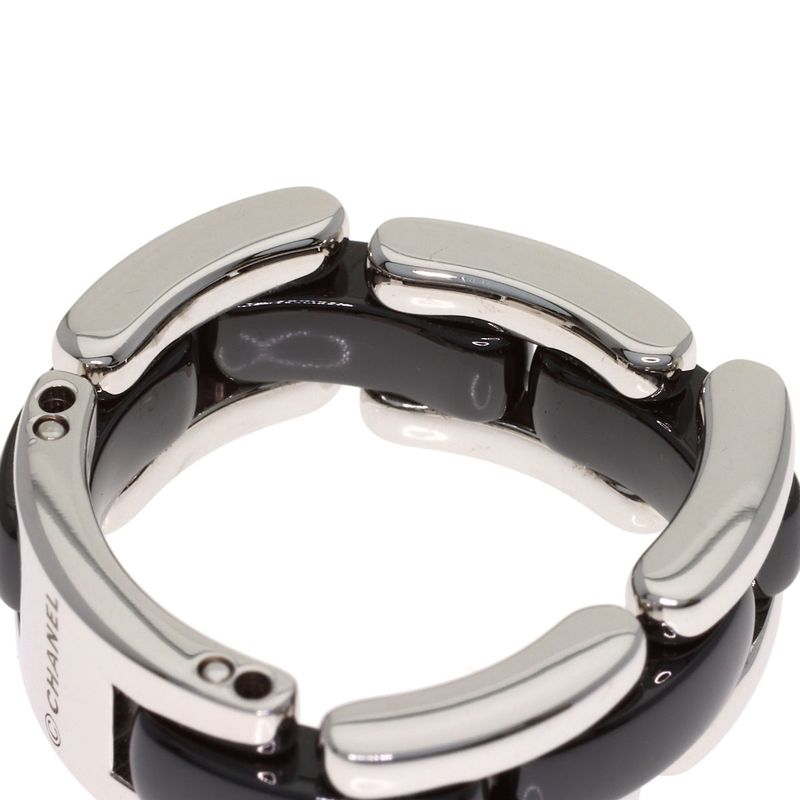 Chanel Ultra Black Ceramic 49 Ring 18k White Gold
