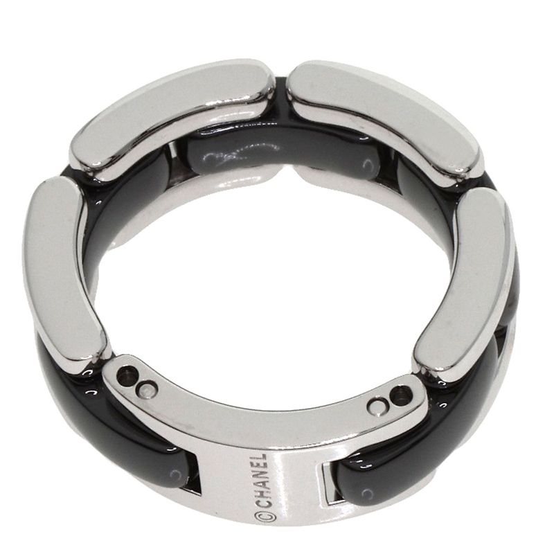 Chanel Ultra Black Ceramic 49 Ring 18k White Gold