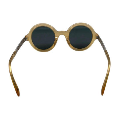 Chanel Sunglasses Clear Frame Logo Brown Silver Eyewear