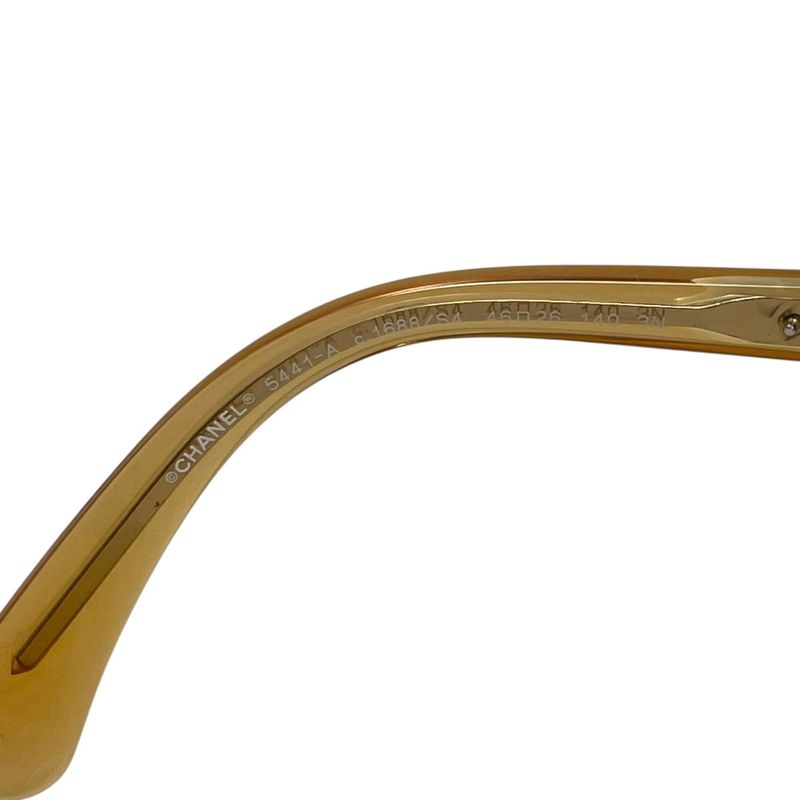 Chanel Sunglasses Clear Frame Logo Brown Silver Eyewear