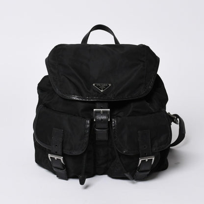 Prada Backpack Re-Nylon Black Nylon Saffiano Leather