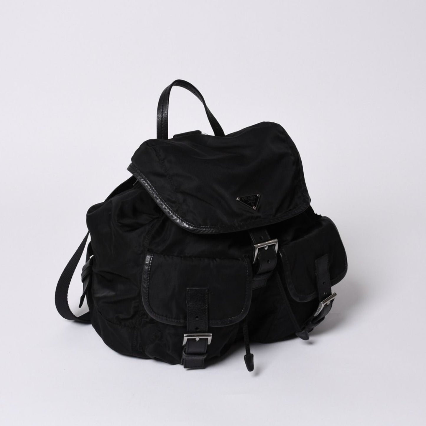 Prada Backpack Re-Nylon Black Nylon Saffiano Leather — view 3