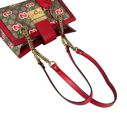 Gucci GG Apple Shoulder Bag Padlock Bag Beige Red Multicolor