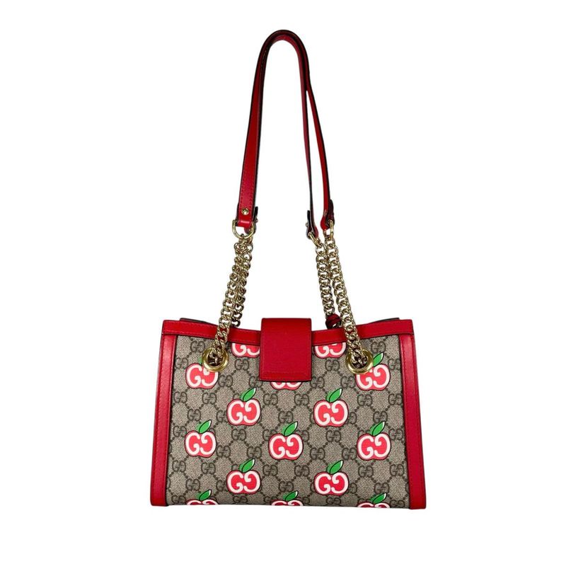Gucci GG Apple Shoulder Bag Padlock Bag Beige Red Multicolor
