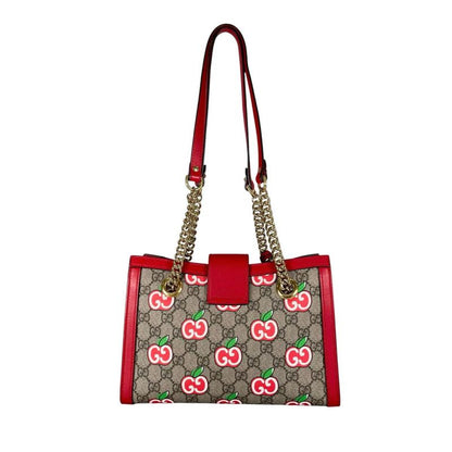 Gucci GG Apple Shoulder Bag Padlock Bag Beige Red Multicolor