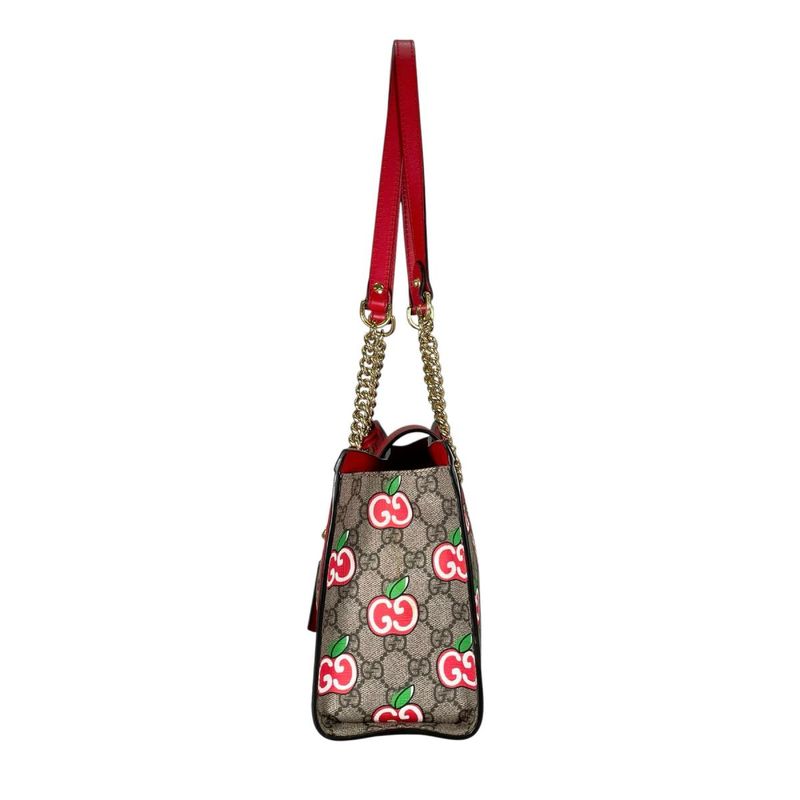 Gucci GG Apple Shoulder Bag Padlock Bag Beige Red Multicolor