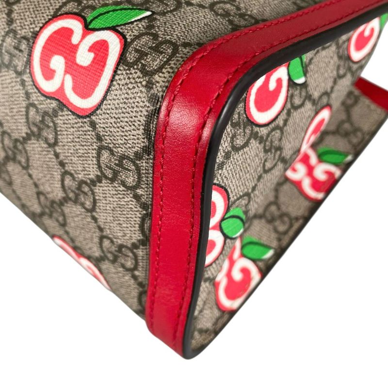 Gucci GG Apple Shoulder Bag Padlock Bag Beige Red Multicolor