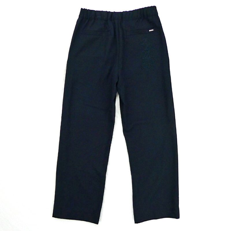 Louis Vuitton Drawstring Wool Pants Navy 46 Monogram Flower