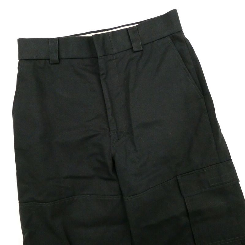 Gucci Logo Patch Wide Cargo Pants Zapro Black 44 Cotton