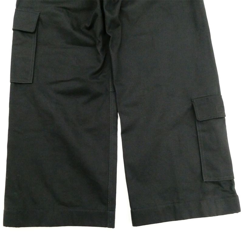 Gucci Logo Patch Wide Cargo Pants Zapro Black 44 Cotton