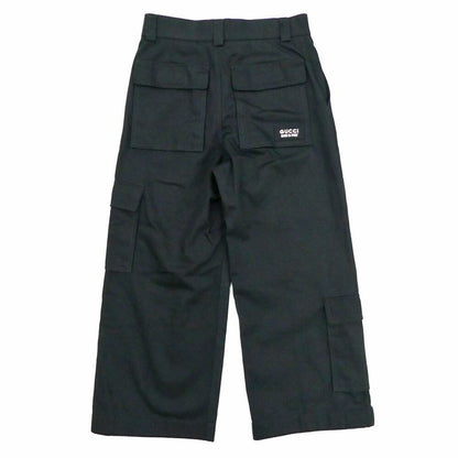 Gucci Logo Patch Wide Cargo Pants Zapro Black 44 Cotton
