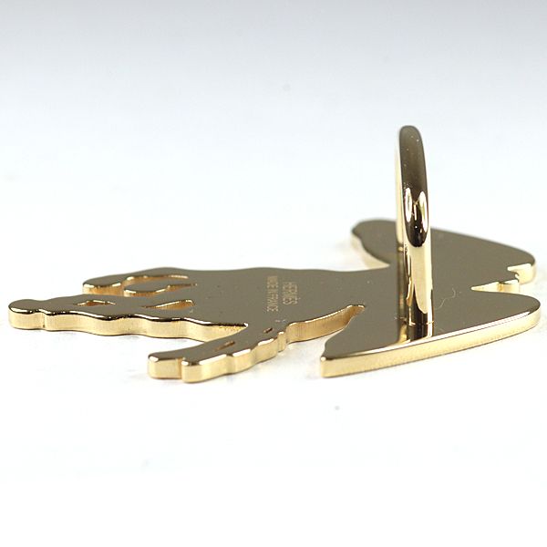 Hermes Scarf Ring Pegase Gravais Brass Permanent Yellow