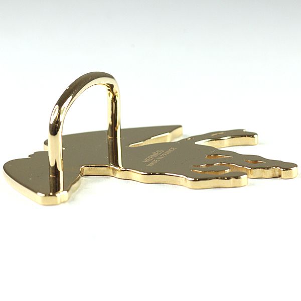 Hermes Scarf Ring Pegase Gravais Brass Permanent Yellow