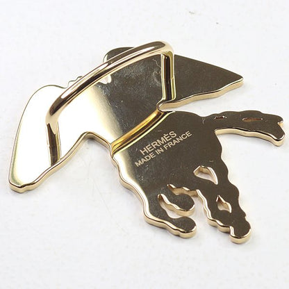 Hermes Scarf Ring Pegase Gravais Brass Permanent Yellow