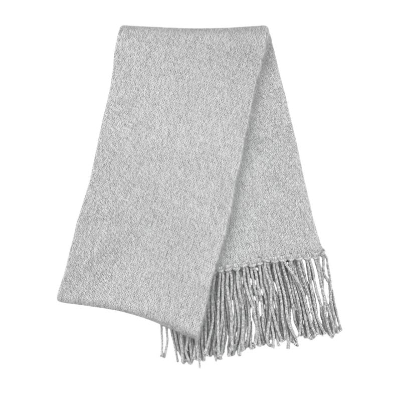 Miu Miu Miu Scarf Wool Mohair Logo Fringe Gray