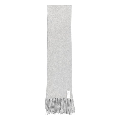 Miu Miu Miu Scarf Wool Mohair Logo Fringe Gray