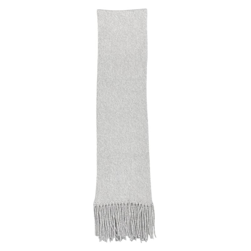 Miu Miu Miu Scarf Wool Mohair Logo Fringe Gray