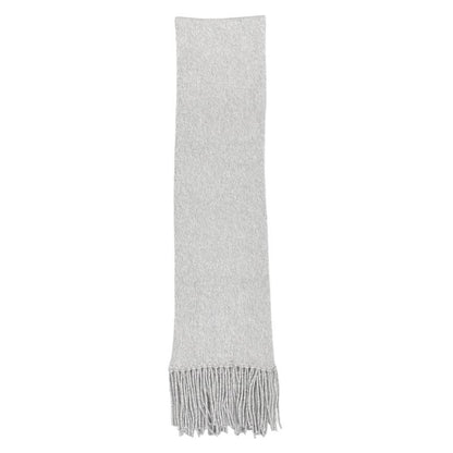 Miu Miu Miu Scarf Wool Mohair Logo Fringe Gray