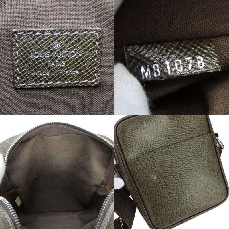 Louis Vuitton Shoulder Bag Dimitri Taiga Grizzly Brown Crossbody Casual Daily